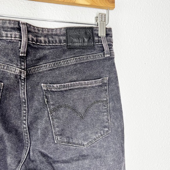 Levi's 711 High Rise Skinny Bass Line Black Denim Jeans Women's Size 27 x 30 - Picture 3 of 10